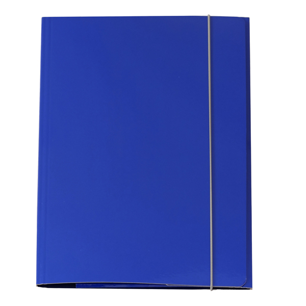 Cartellina con elastico - cartone plastificato - 3 lembi - 25x34 cm - blu - Queen Starline