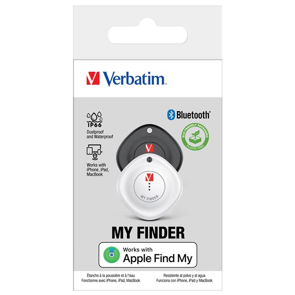 My Finder Nero/Bianco Bluetooth Tracker-Confezione Doppia _Verbatim