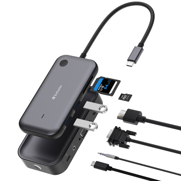 Verbatim - Share My Screen 1080p USB-C Wireless Display Adapter con Hub WDA-01 - 32146