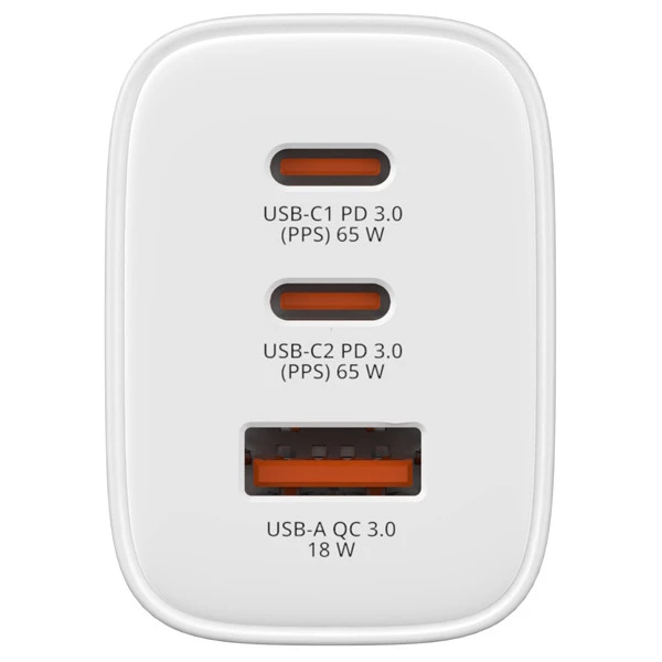 Caricabatterie - da muro - GaN - 65W - 2 porte - con cavo retrattile -Verbatim