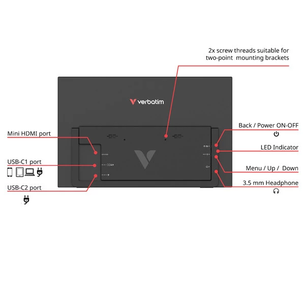 Monitor portatile - 14"- FHD Touchscreen LIGHT - Verbatim