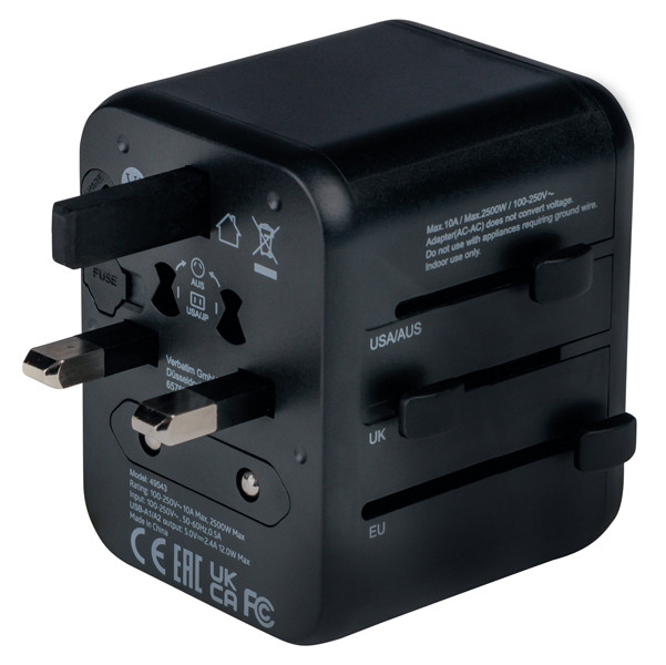 Verbatim - Adattatore viaggio UTA-02 con 2 x USB-A