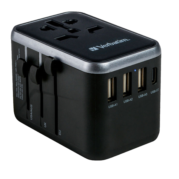 Adattatore da viaggio UTA-04 PD61W / QC / 3xUSB / 2xType-C Verbatim