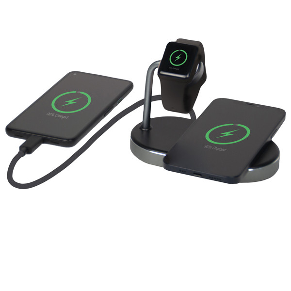 Verbatim - Supporto di ricarica 3-in-1 - WCS-02 - ricarica via cavo e wireless