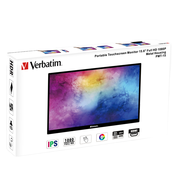 Verbatim Monitor Portatile 15'' Touchscreen Full HD 1080p