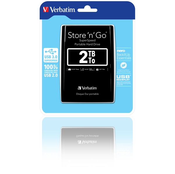 Verbatim - Hard disk portatile Store 'N'Go Usb 3.0 - Nero - 53177 - 2TB