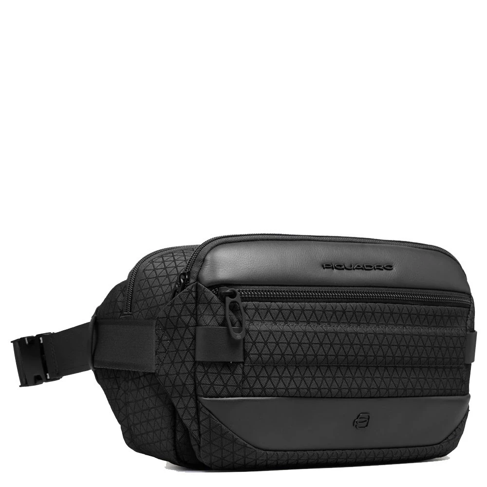 Marsupio e Monospalla Tessuto Riciclato Piquadro Hexagon Nero CA6885W139