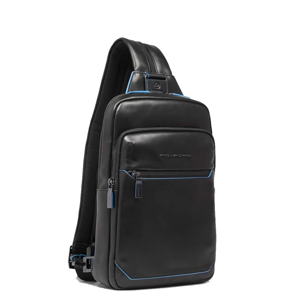 Monospalla a Zaino Pelle Piquadro Blue Square Nero CA6589B2