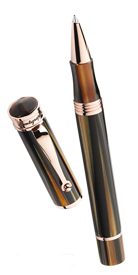 Penna roller Montegrappa Ducale Brown Lema San Miniato aperta