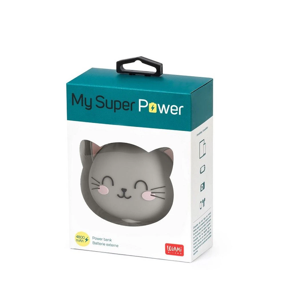Caricabatteria Portatile My Super Power 4800mAh Gatto Legami
