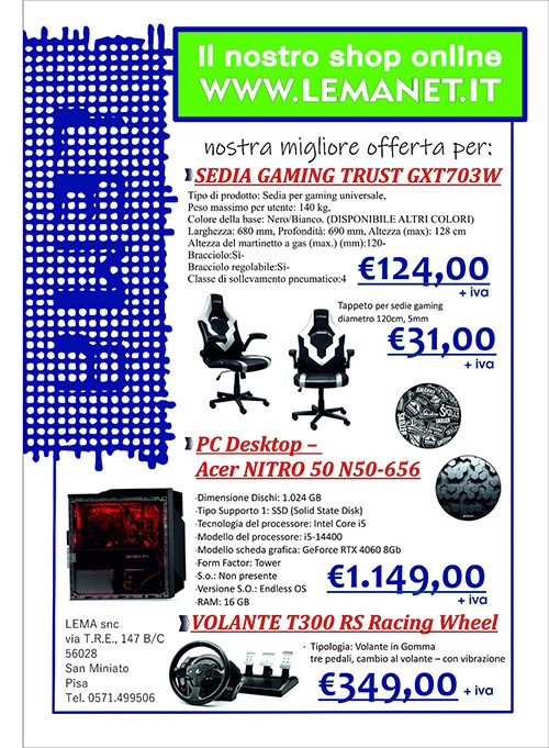 Offerte Gaming | Accessori per giocatori videogiochi | Lema