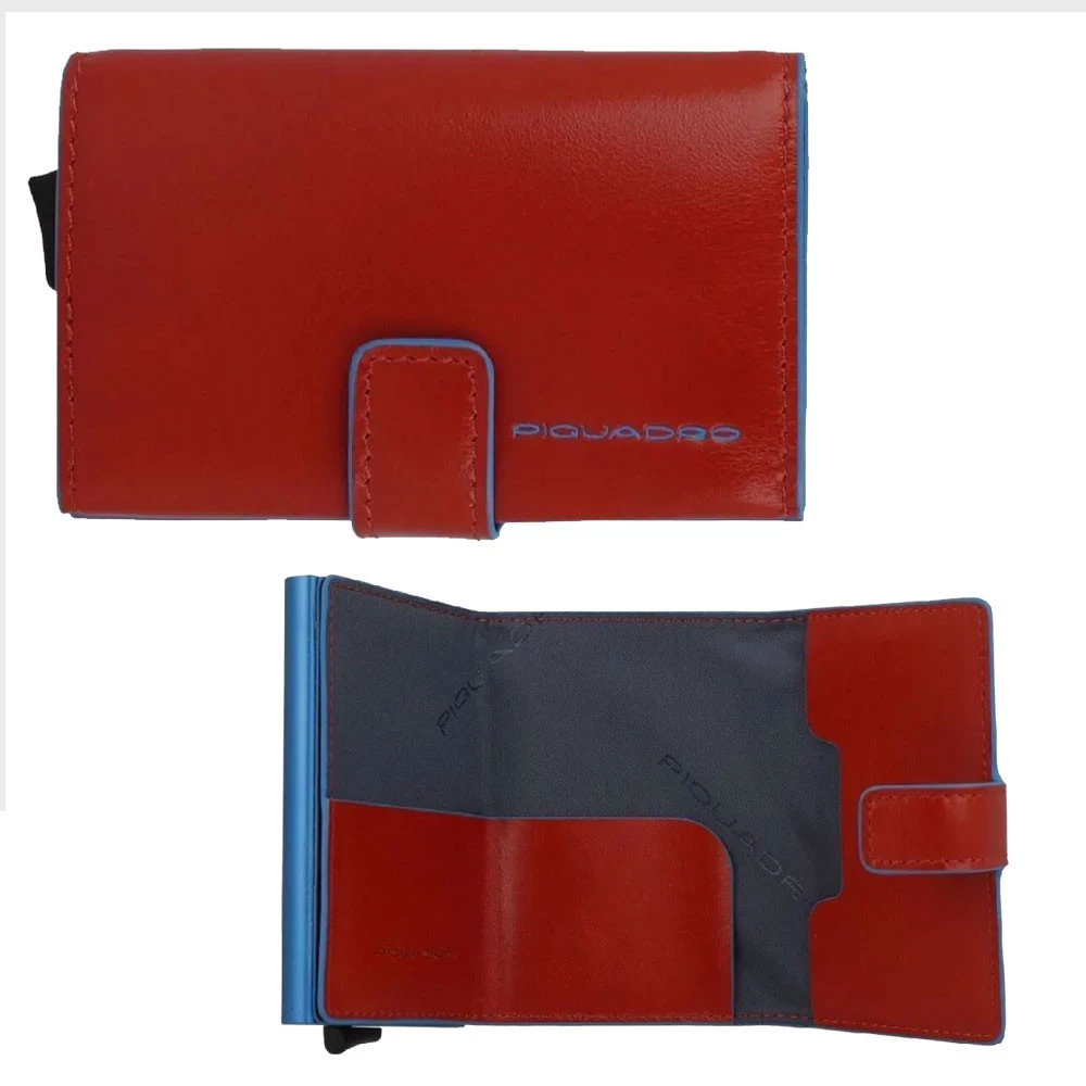 Portacarte in Metallo Piquadro Blue Square Cuoio PP5649B2BLR