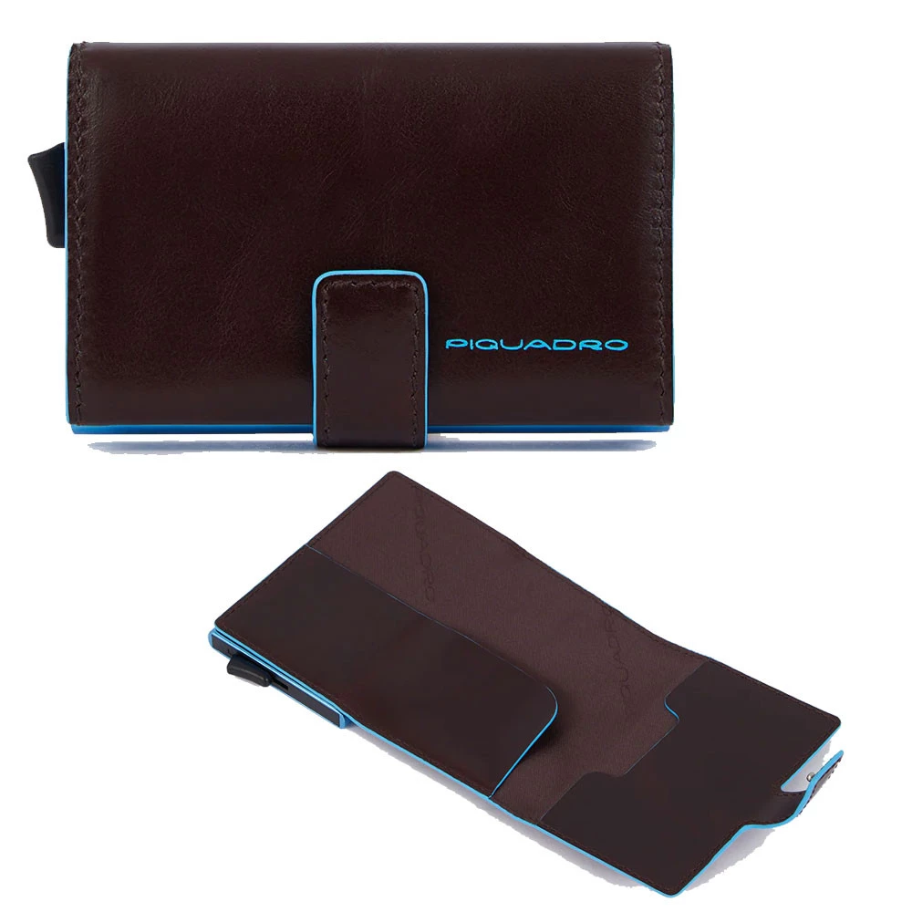 Portacarte in Metallo Piquadro Blue Square Mogano PP5649B2BLR