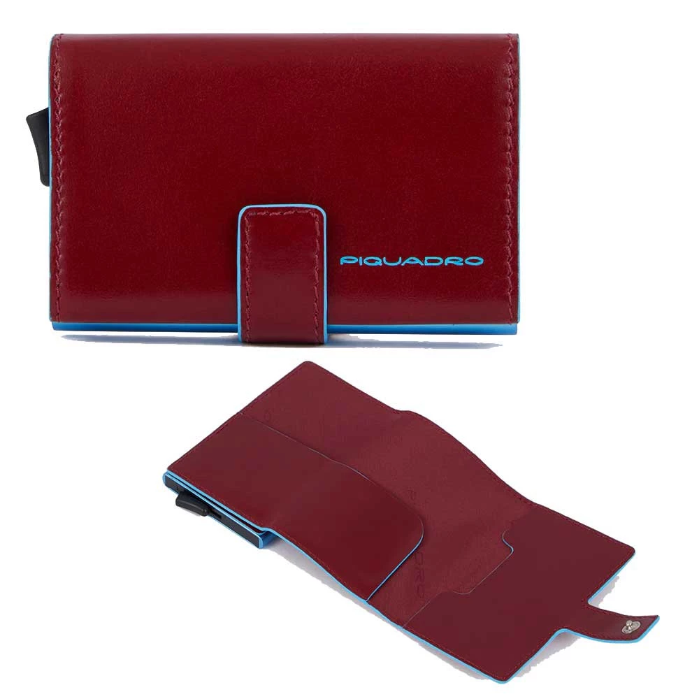 Portacarte in Metallo Piquadro Blue Square PP5649B2BLR Rosso
