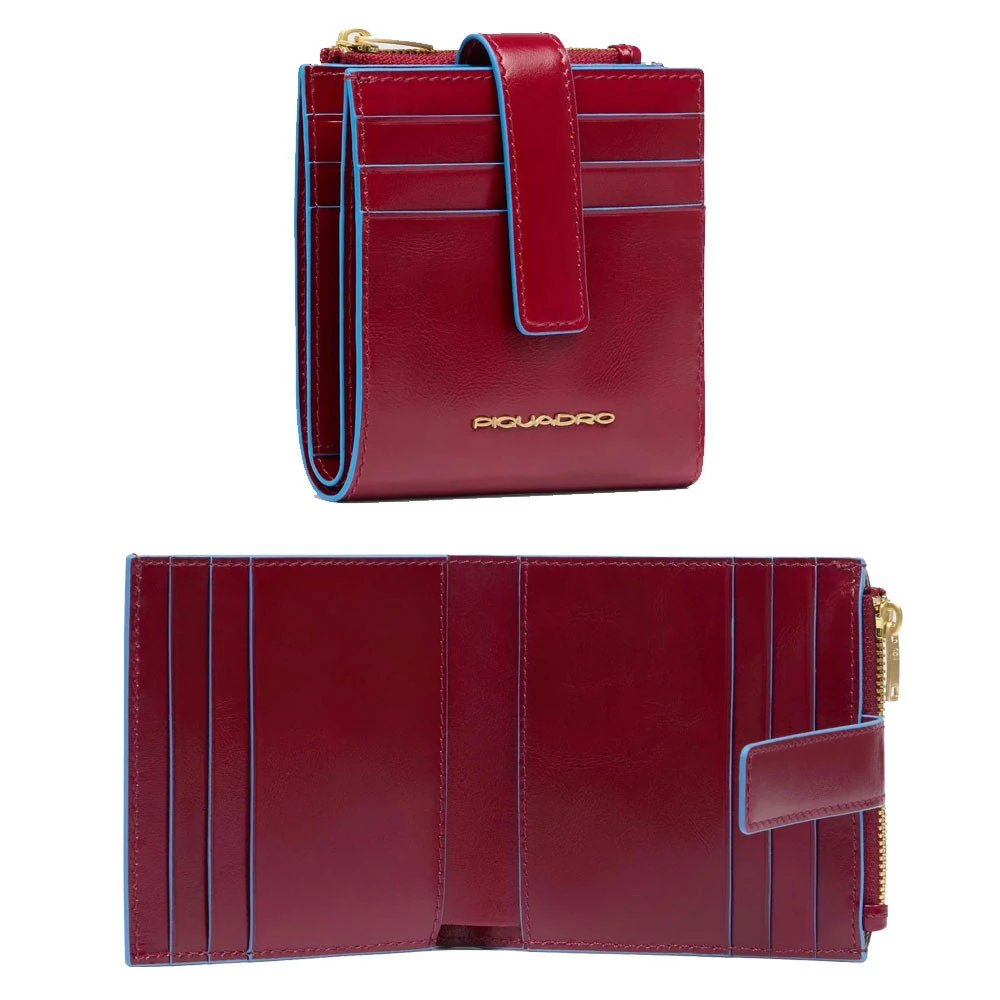 Portacarte Donna Portamonete Piquadro Blue Square Rosso PP6843B2R