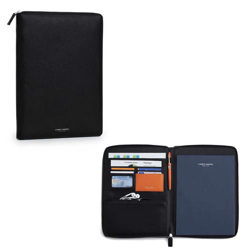 Portablocco A4 con Zip Isaac Similpelle Arancione Campo Marzio