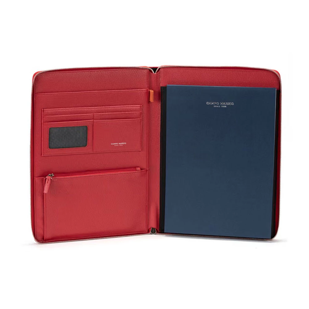 Portablocco A4 con Zip Isaac Similpelle Rosso Campo Marzio