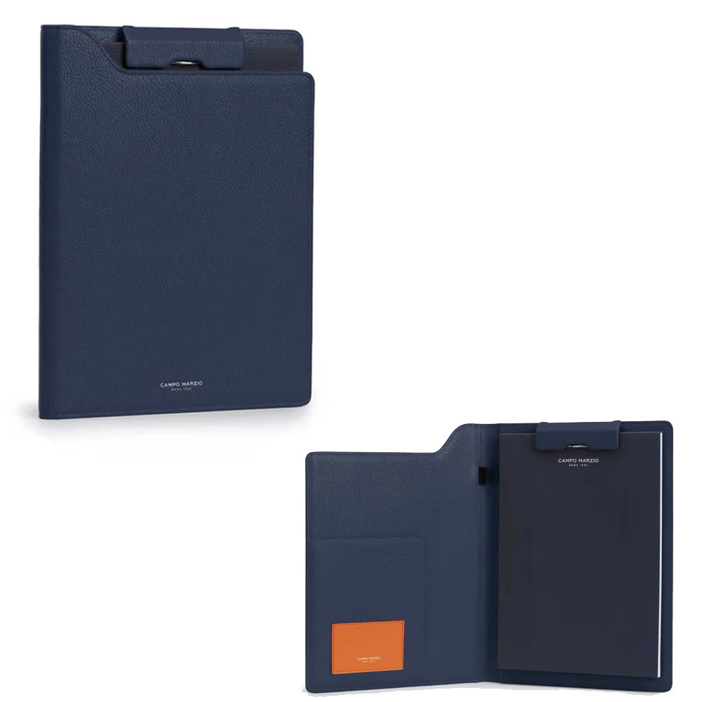 Portablocco A4 con Clip Hudson Similpelle Blu Campo Marzio