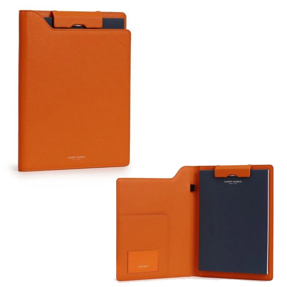 Portablocco A4 con Clip Hudson Similpelle Arancione Campo Marzio