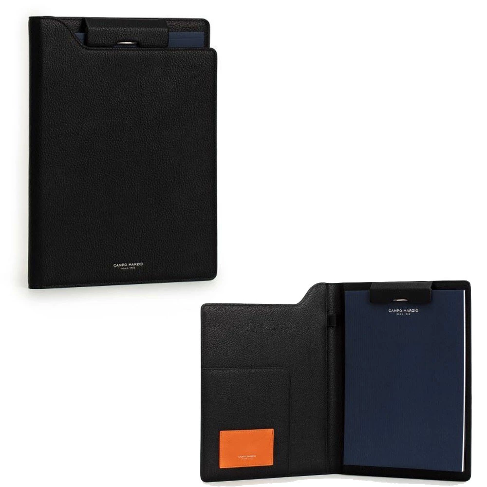 Portablocco A4 con Clip Hudson Similpelle Nero Campo Marzio