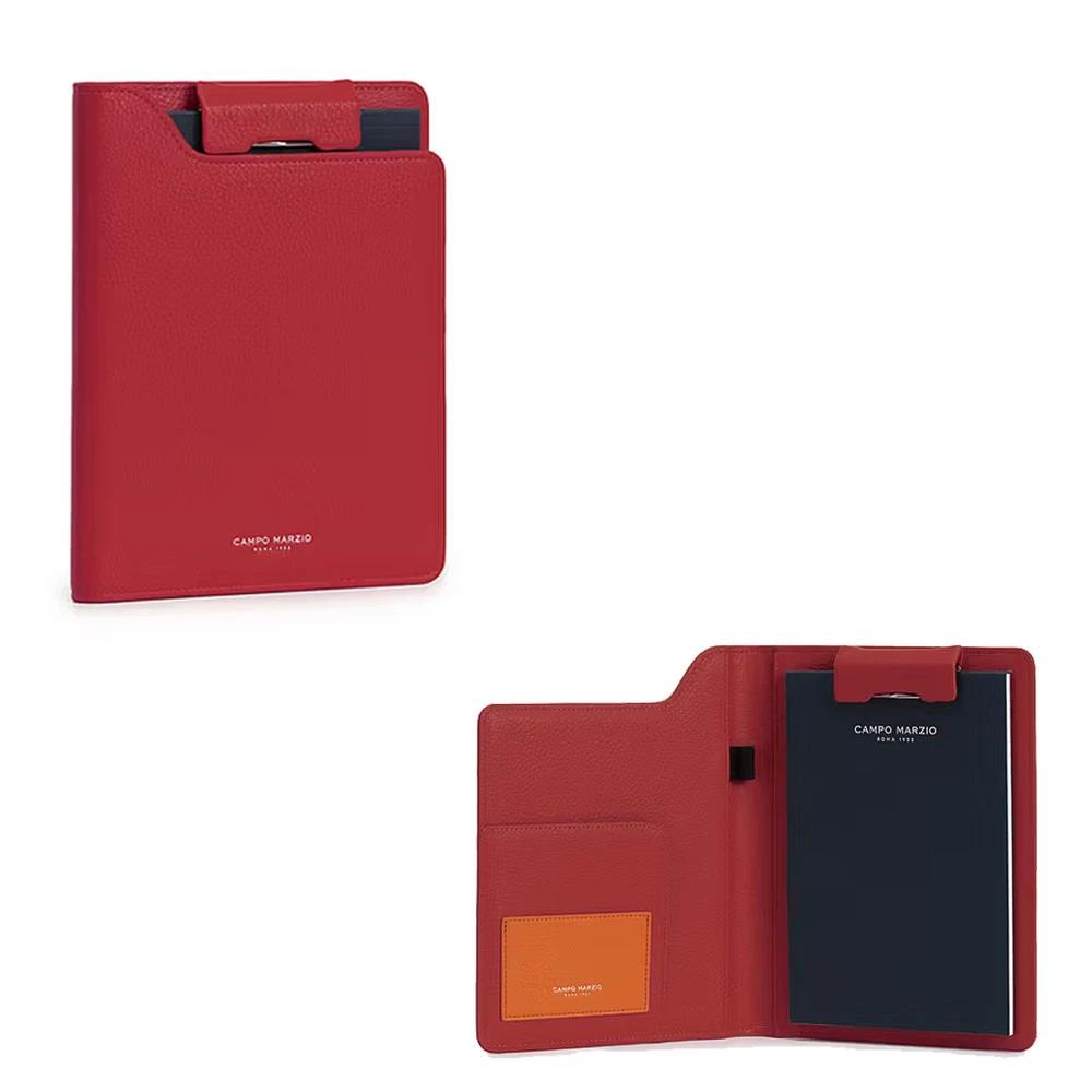 Portablocco A5 con Clip Darwin Similpelle Rosso Campo Marzio