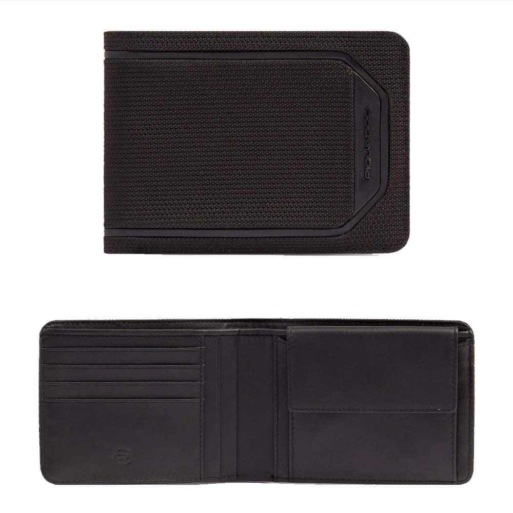 Portafoglio Uomo Tessuto Riciclato Piquadro Lyss Nero PU257S143R