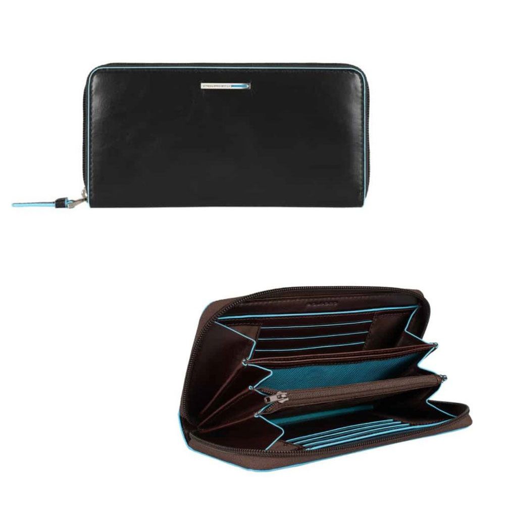 Portafoglio 3 Soffietti Piquadro Blue Square Nero PD3229B2