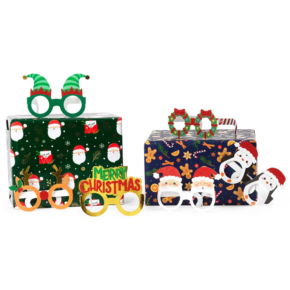 Legami Set 8 Occhiali di Natale in Carta