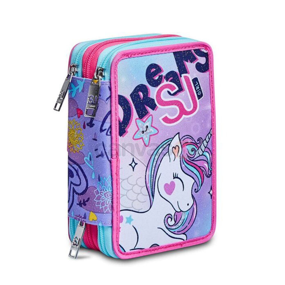 Astuccio Seven 3 Zip Color Sj Gang Girl Animali 3C2012153 | Lema Scuola