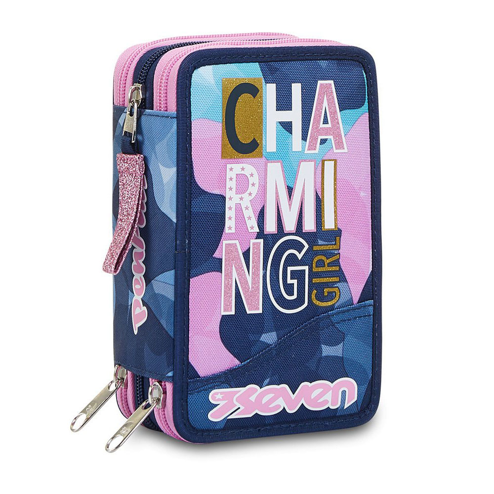 Astuccio Seven 3 Zip Pen Pad Charming Girl 301012114 | Lema Scuola Ufficio
