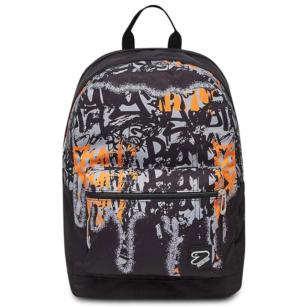 Zaino Scuola Seven Reversibile con Cuffie Wireless Spray Drip Arancione 29lt