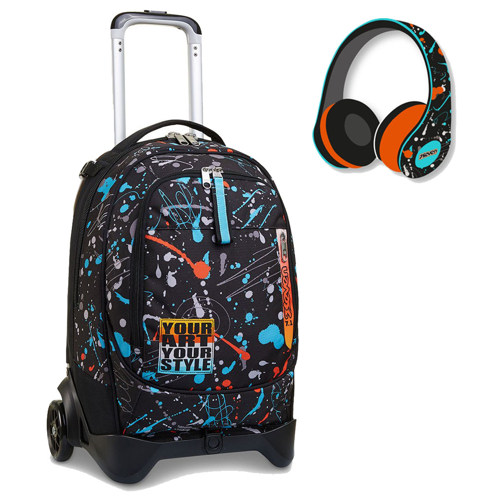 Seven trolley 2 ruote personal art 201002124 cuffie omaggio | Cartoleria Lema