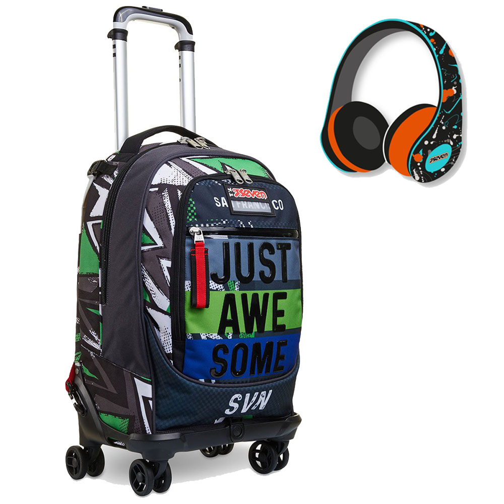 Trolley 4 ruote 4WD Seven Zaino sganciabile 201002118 Underground Soil cuffie omaggio |lema