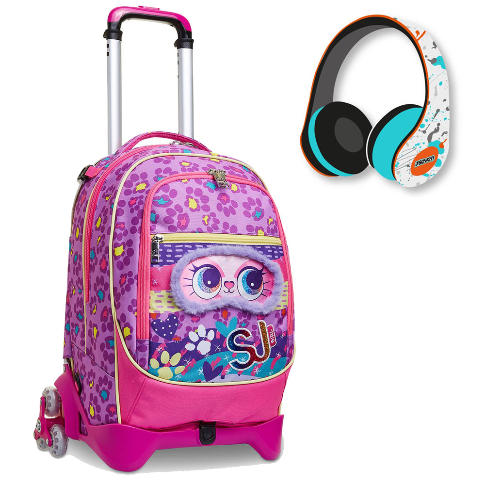 Trolley Seven 3 ruote SJ Gang Girl Animali Fantasy 2C2002183 c/cuffie | Lema Scuola Ufficio
