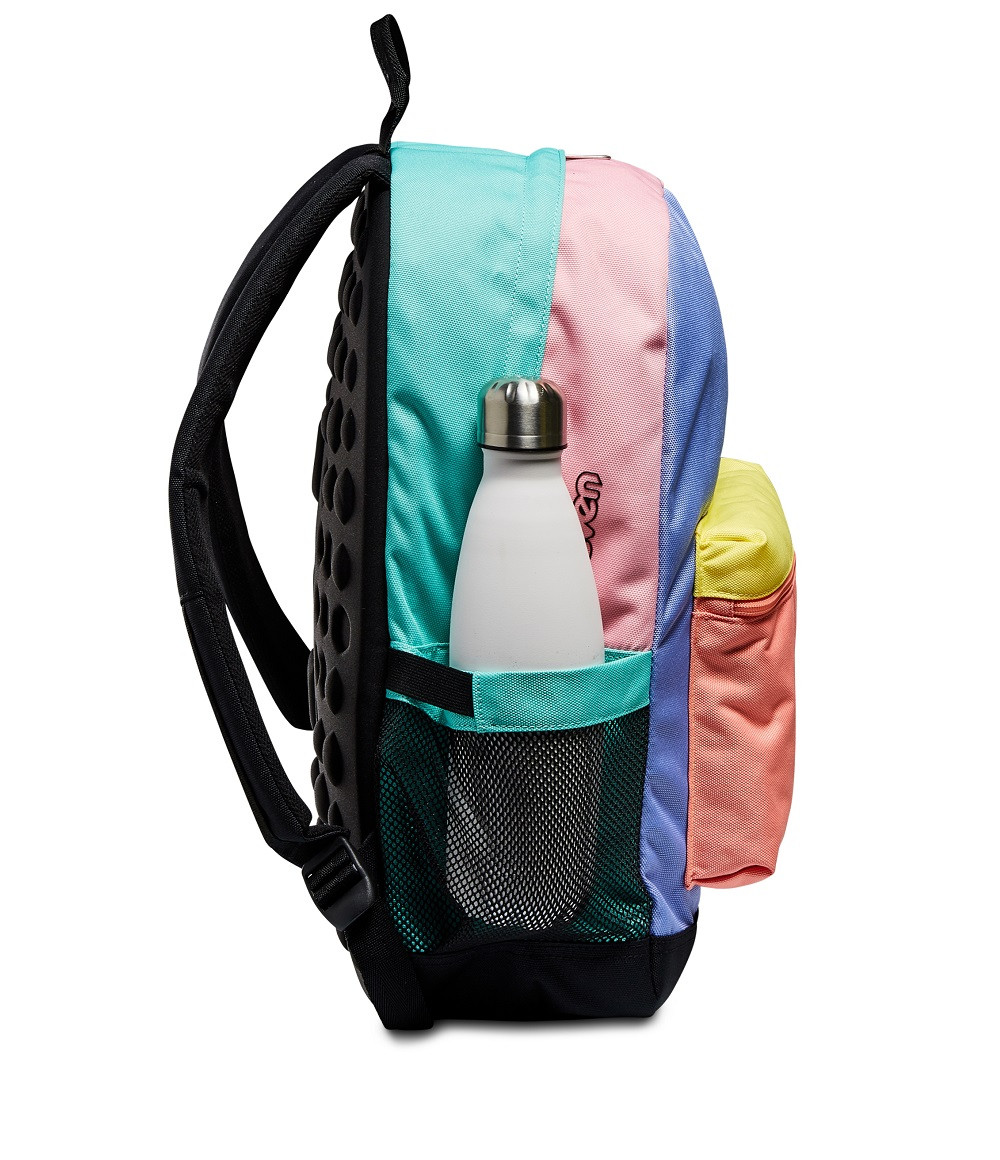 Zaino Fedez x Seven monoscomparto multicolore riciclato 2F5002101-FAE laterale | Lema Scuola Ufficio