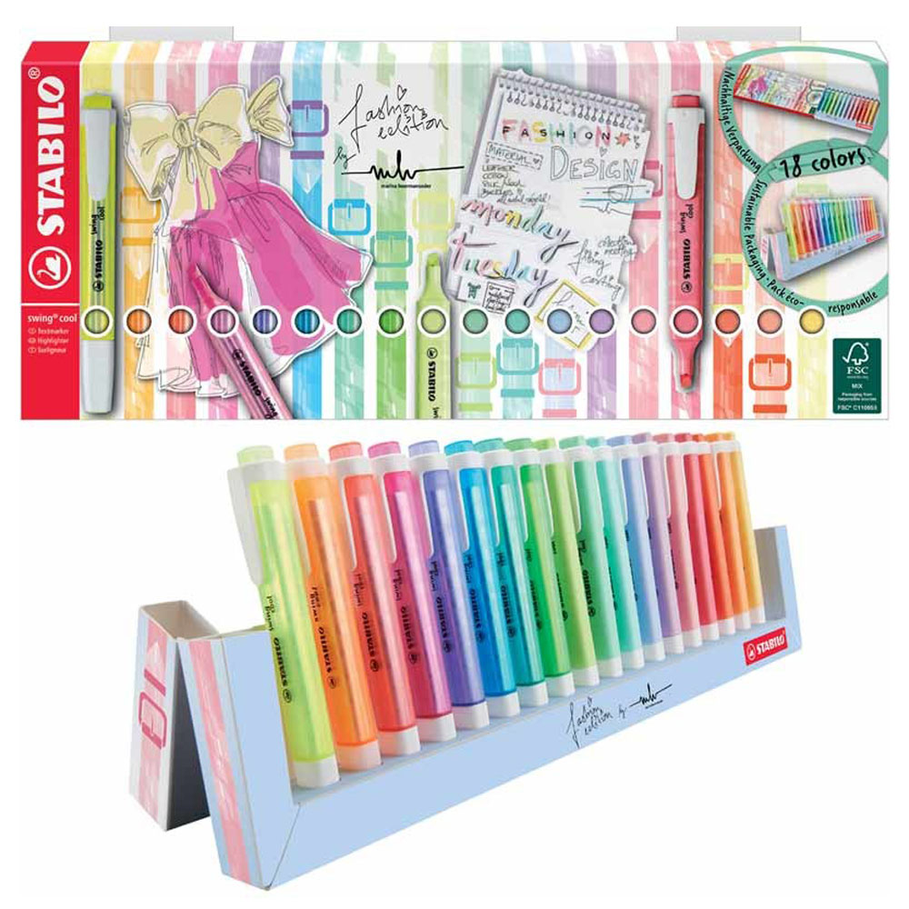 Stabilo Swing Cool Confezione 18 Colori + Deskset Hoermanseder | Lema Disegno Belle Arti