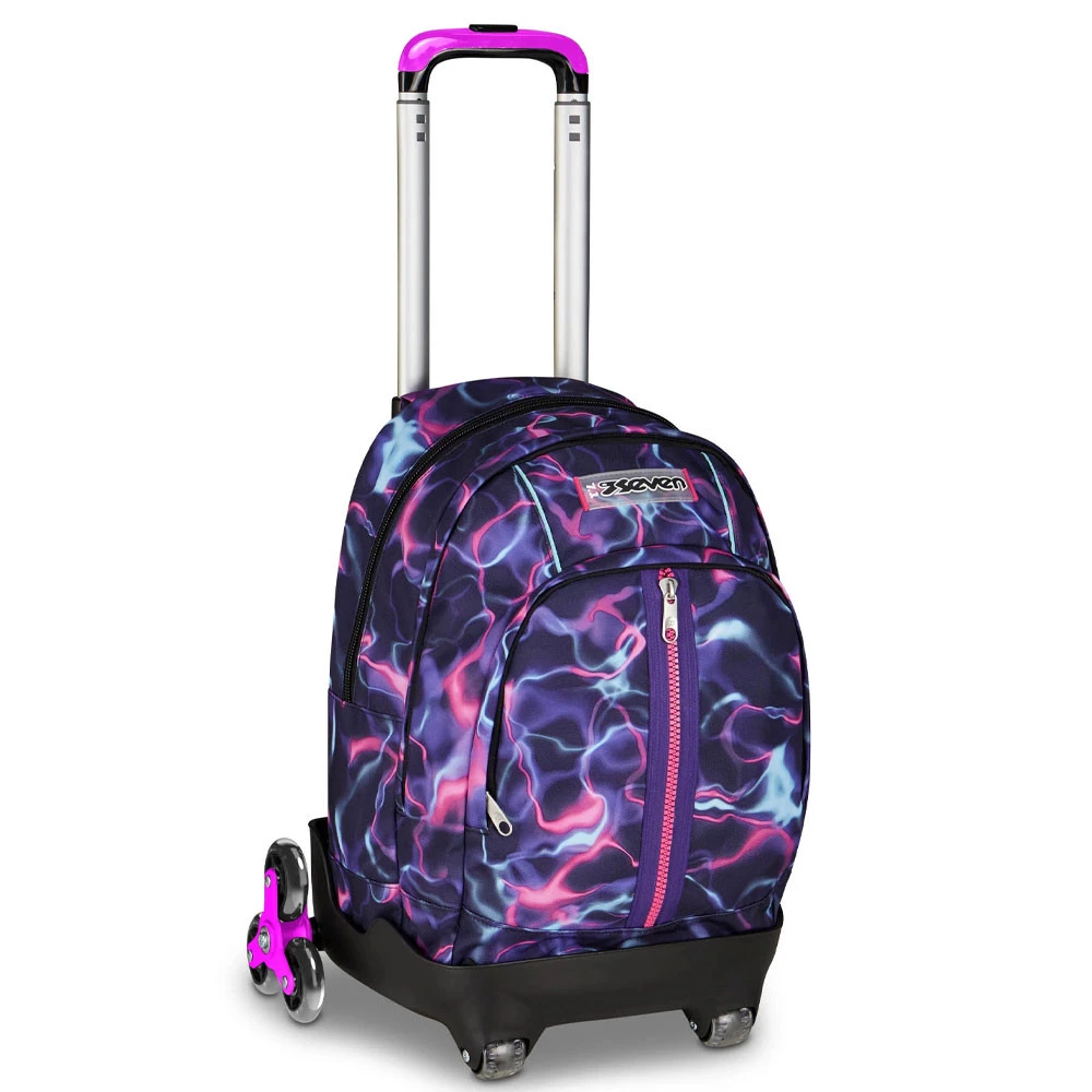 Trolley 8 Ruote Seven Comby Electricvibe Girl Zaino Dual Sganciabile 31lt