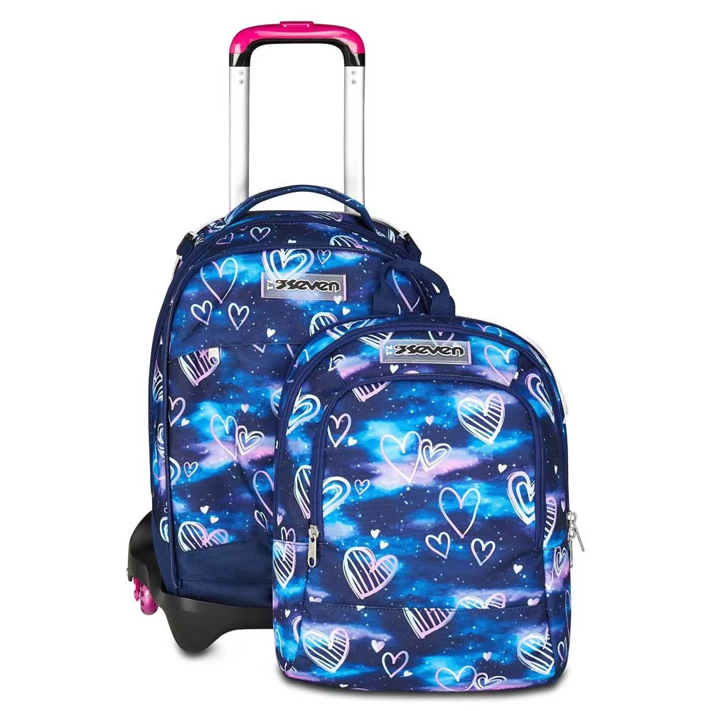 Trolley Seven Detach Scuola 3 Ruote Jack Gloomy Heart Zaino Sganciabile