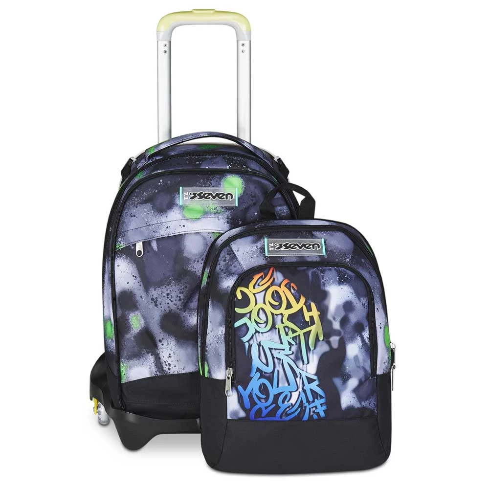 Trolley Seven Detach Scuola 3 Ruote Jack Sprint Paint Boy Zaino Sganciabile