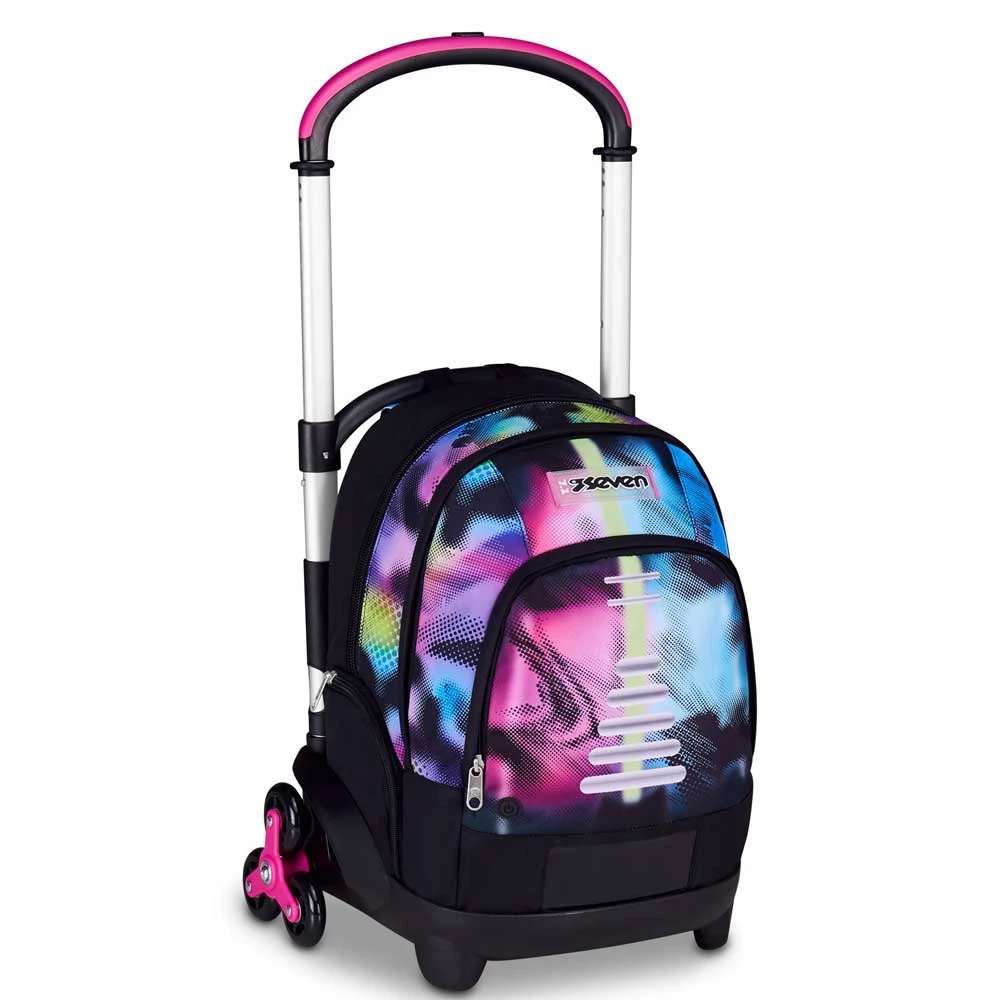 Trolley Seven 3 Ruote LED Write Down Girl 31lt Zaino Scuola Sganciabile