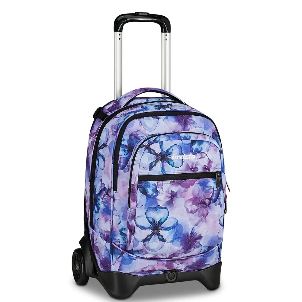 Trolley Scuola Invicta Fantasy Aqua Flowers Zaino Sganciabile 34lt