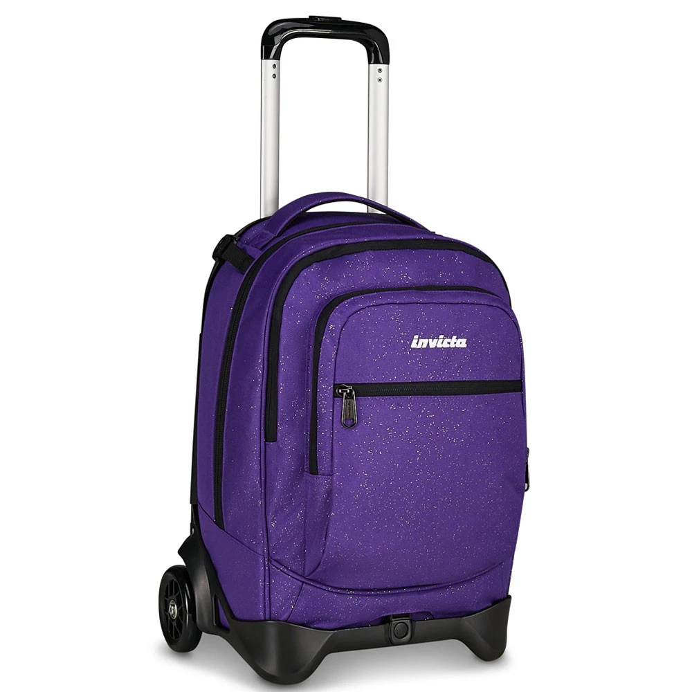 Trolley Scuola Invicta Plug Shine Royal Purple Zaino Sganciabile 34lt