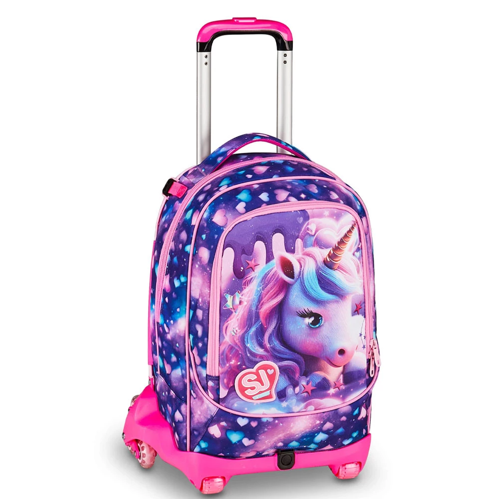 Trolley 8 Ruote Seven Sj Gang Pixie Unicorn Scuola Elementare