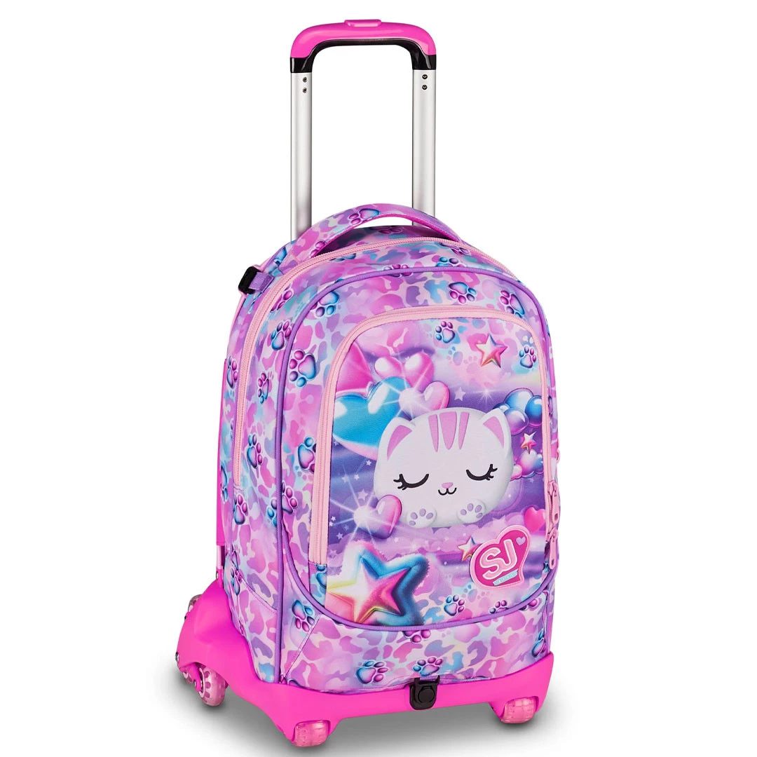 Trolley 8 Ruote Seven Sj Gang Glowcat Scuola Elementare Bambina