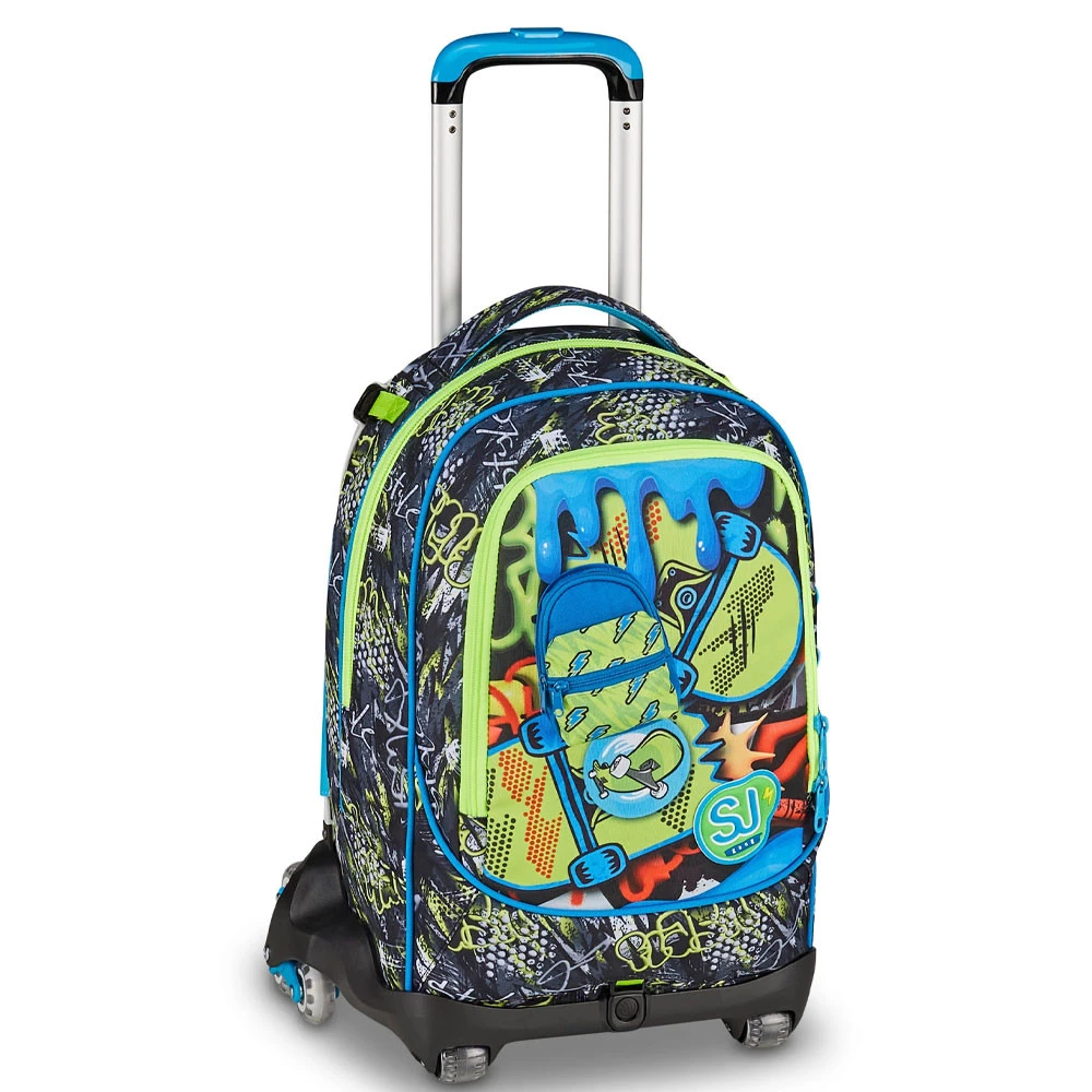 Trolley 8 Ruote Seven Sj Gang Soft Pouch Boy Scuola Elementare