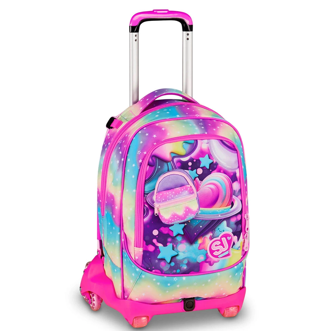 Trolley 8 Ruote Seven Sj Gang Soft Pouch Girl Scuola Elementare