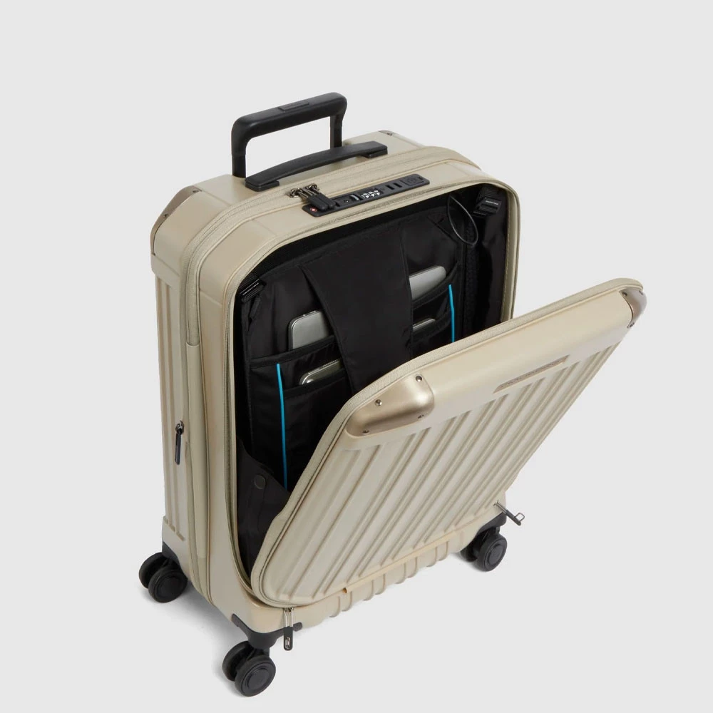 Trolley Rigido da Cabina Porta Pc Piquadro 47lt Beige Opaco BV7245PQL