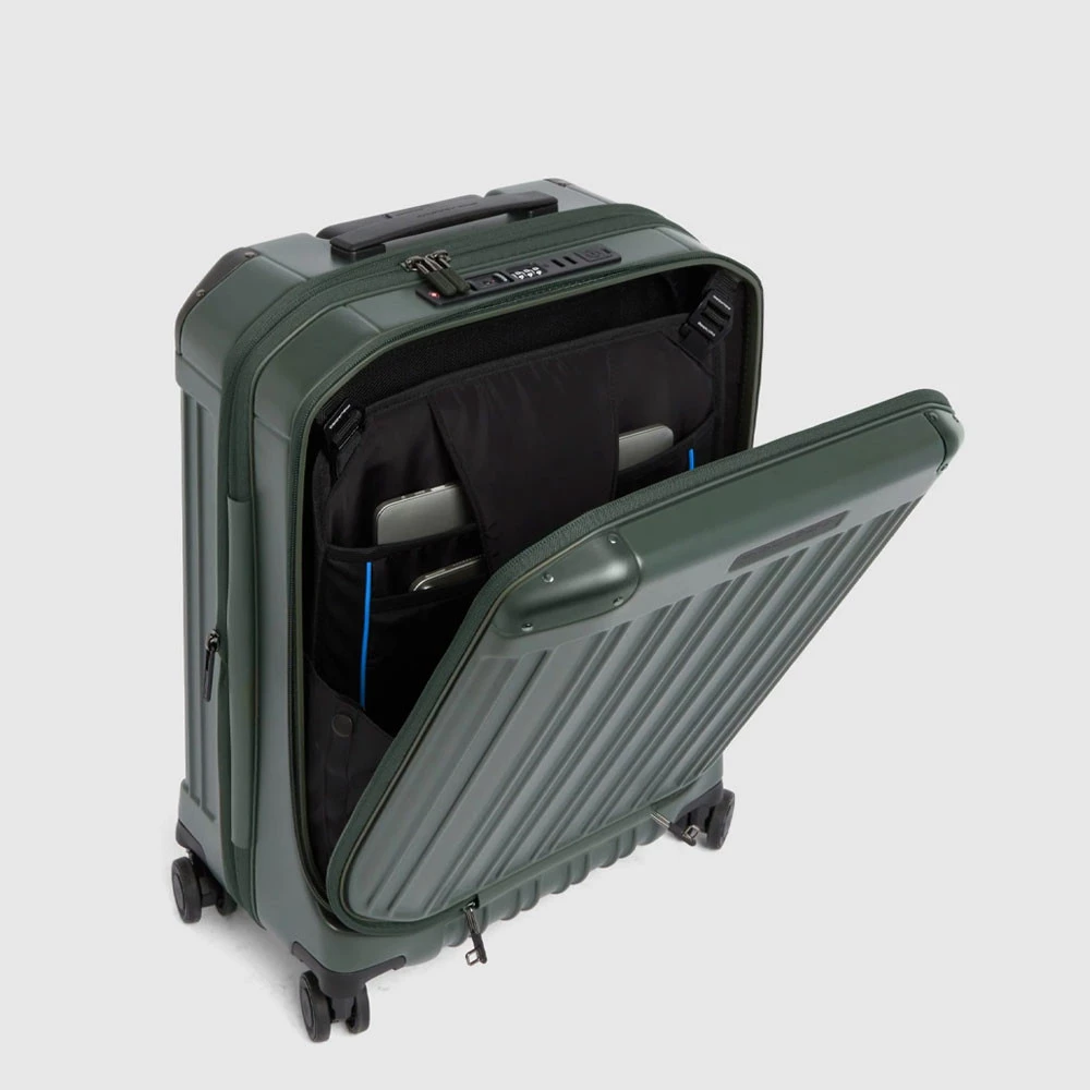 Trolley Rigido da Cabina Porta Pc Piquadro 47lt Verde Opaco BV7245PQL