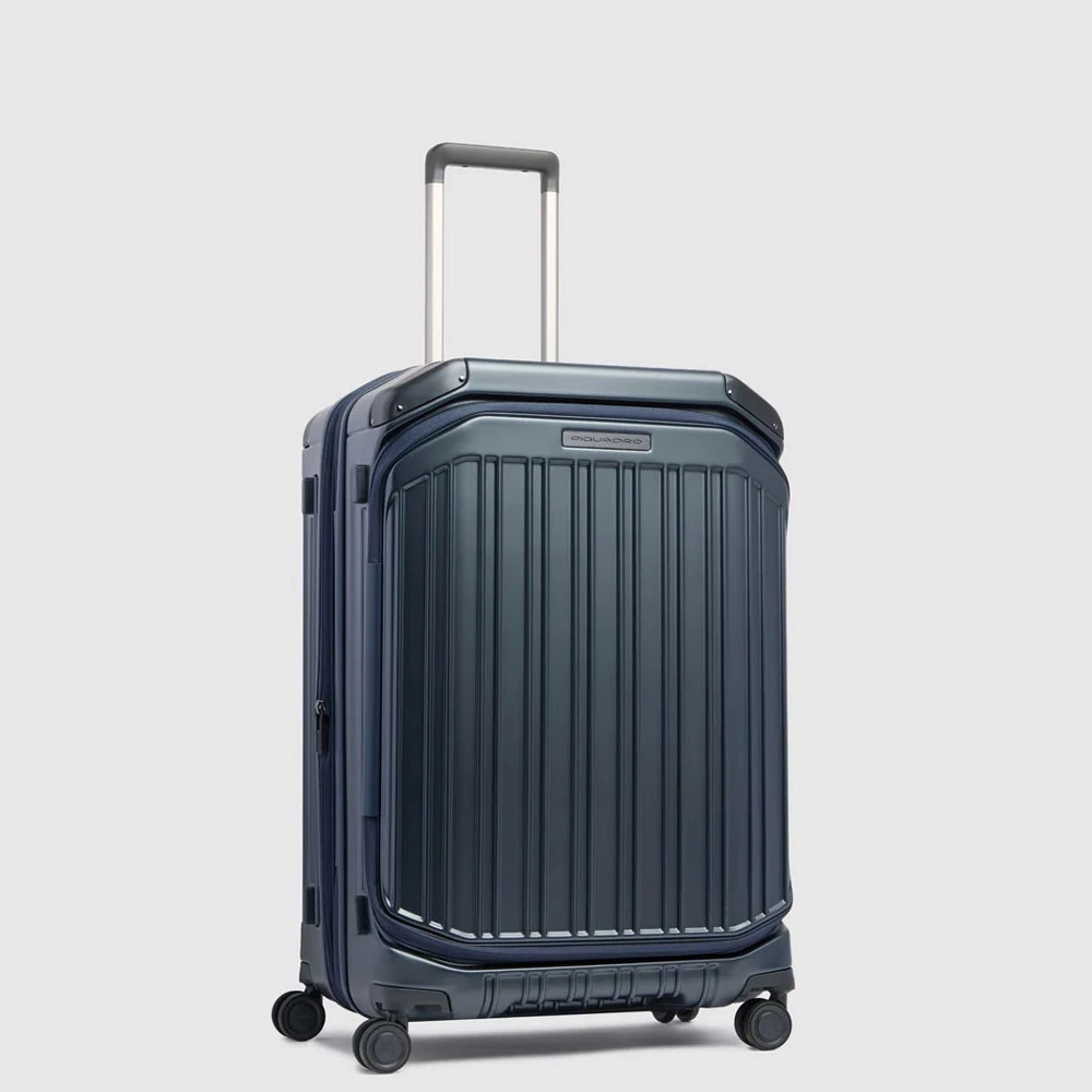 Trolley Medio Rigido 4 Ruote Piquadro 100lt Blu Opaco BV7246PQL