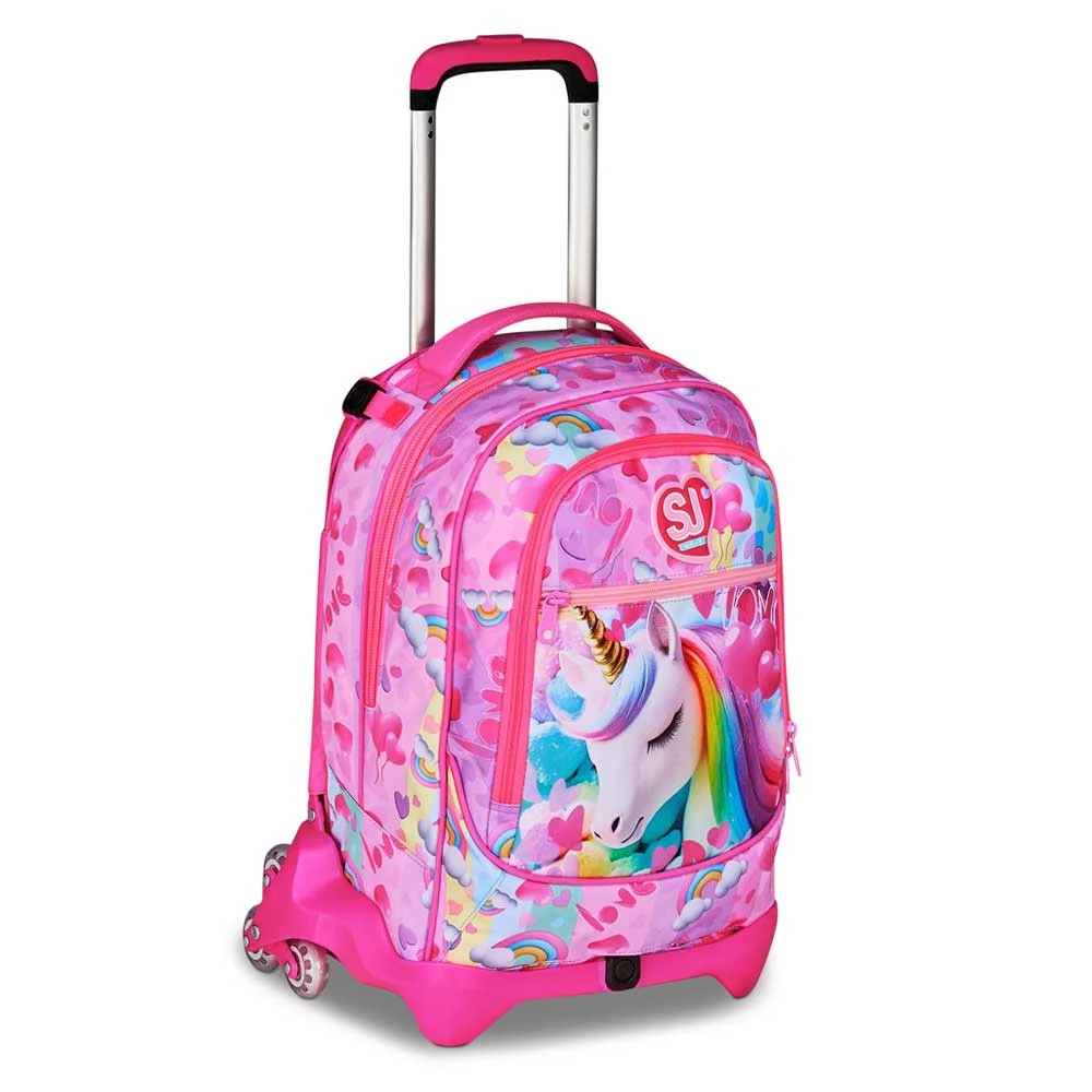 Trolley Seven Sj Gang 3 Ruote Flyunicorn Girl Zaino Sganciabile 33lt Elementari